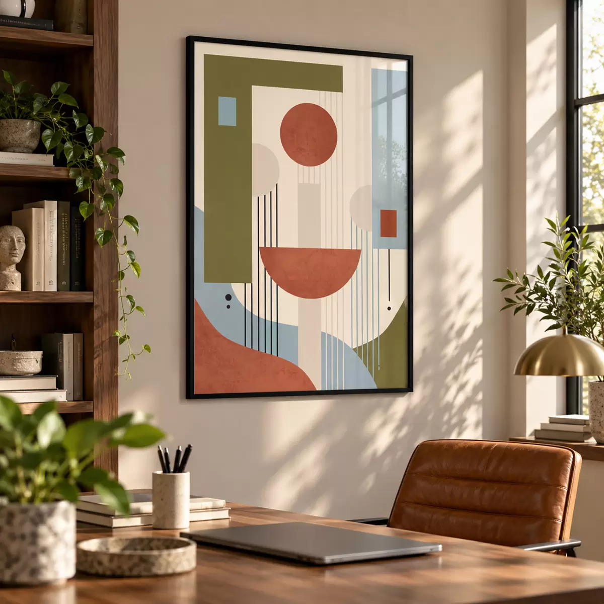 Poster Abstrakte Formen in Erdtönen f50732