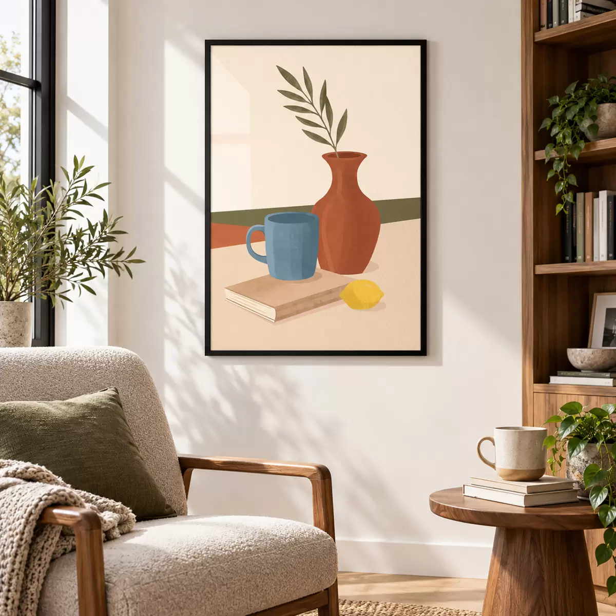 Poster Gemütliches Stillleben in warmen Farbtönen f50735