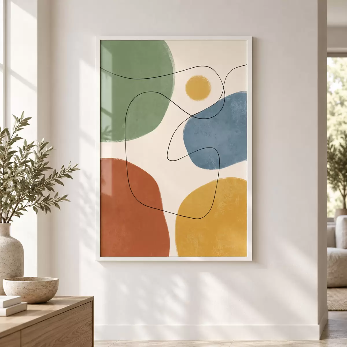 Poster Abstrakte Farben mit fließenden Linien f50736