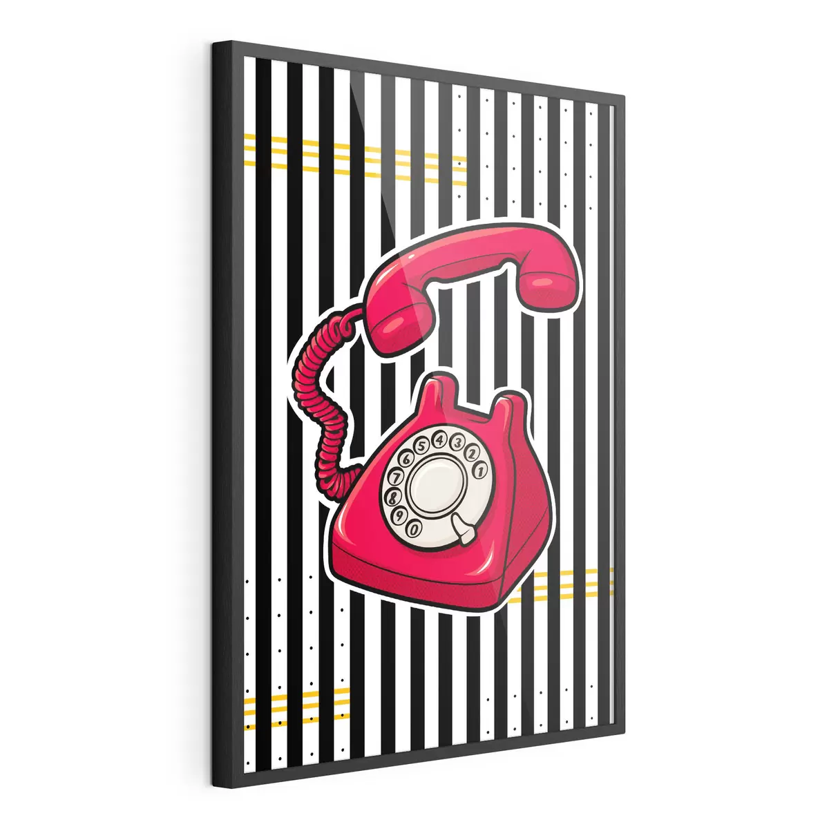 Poster Rotes Retro-Telefon auf breiten Streifen f50784
