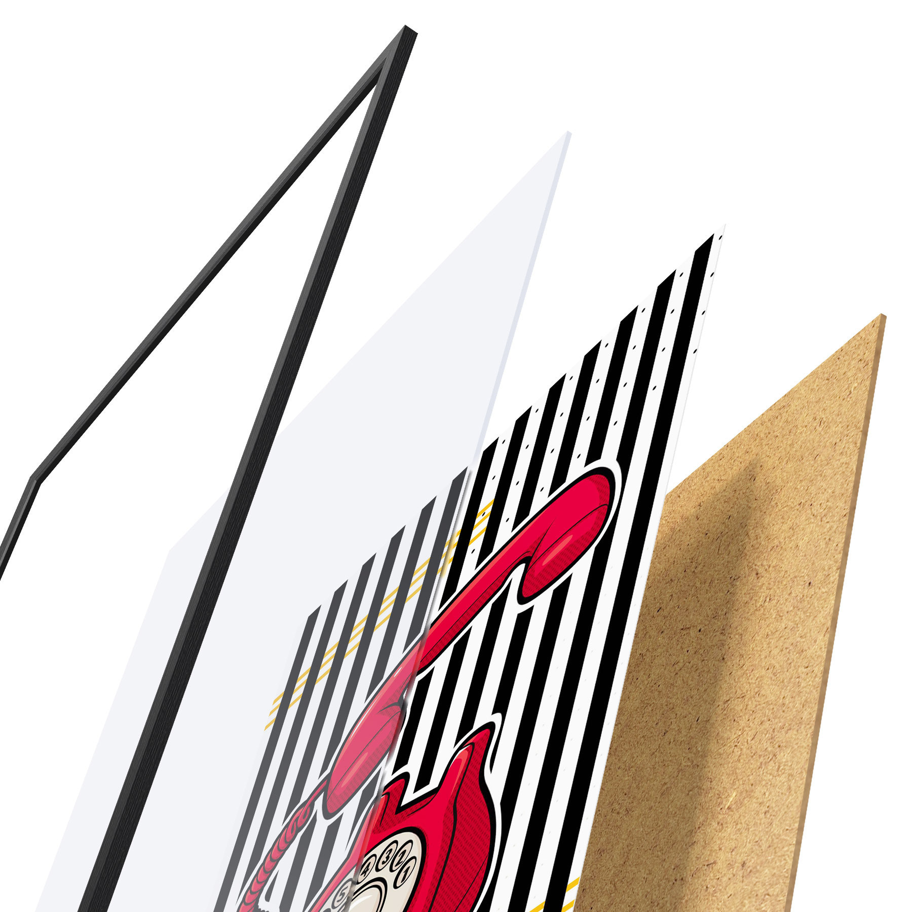Poster Rotes Retro-Telefon auf breiten Streifen f50784