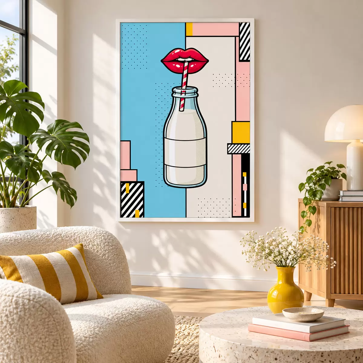 Poster Ein Schluck aus einer stilvollen Flasche – Kunstwerk f50786
