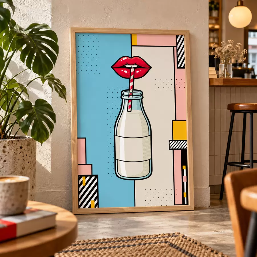 Fototapete Ein Schluck aus einer stilvollen Flasche – Kunstwerk f50786