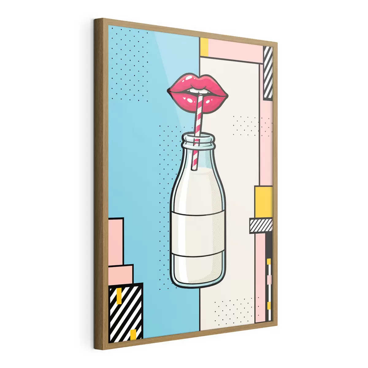 Poster Ein Schluck aus einer stilvollen Flasche – Kunstwerk f50786