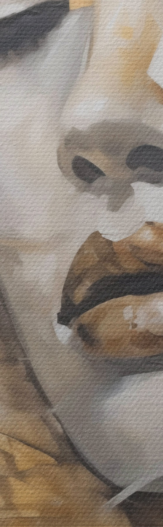 Fototapete Abstraktes Porträt einer jungen Frau, das einem Gemälde nachempfunden ist s51130