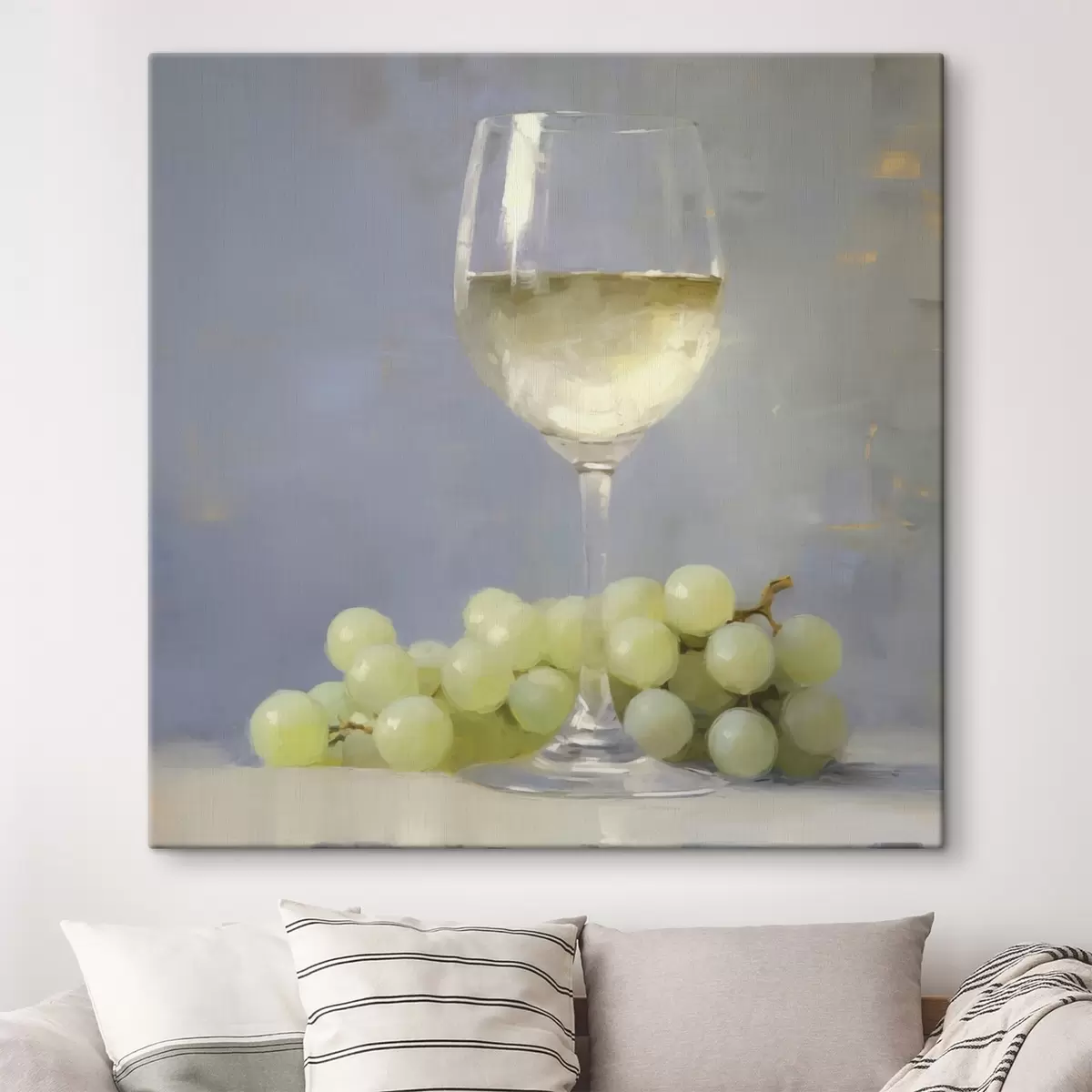 Fototapete Ein Glas Wein und Weintrauben, die Nachbildung eines Gemäldes s51136
