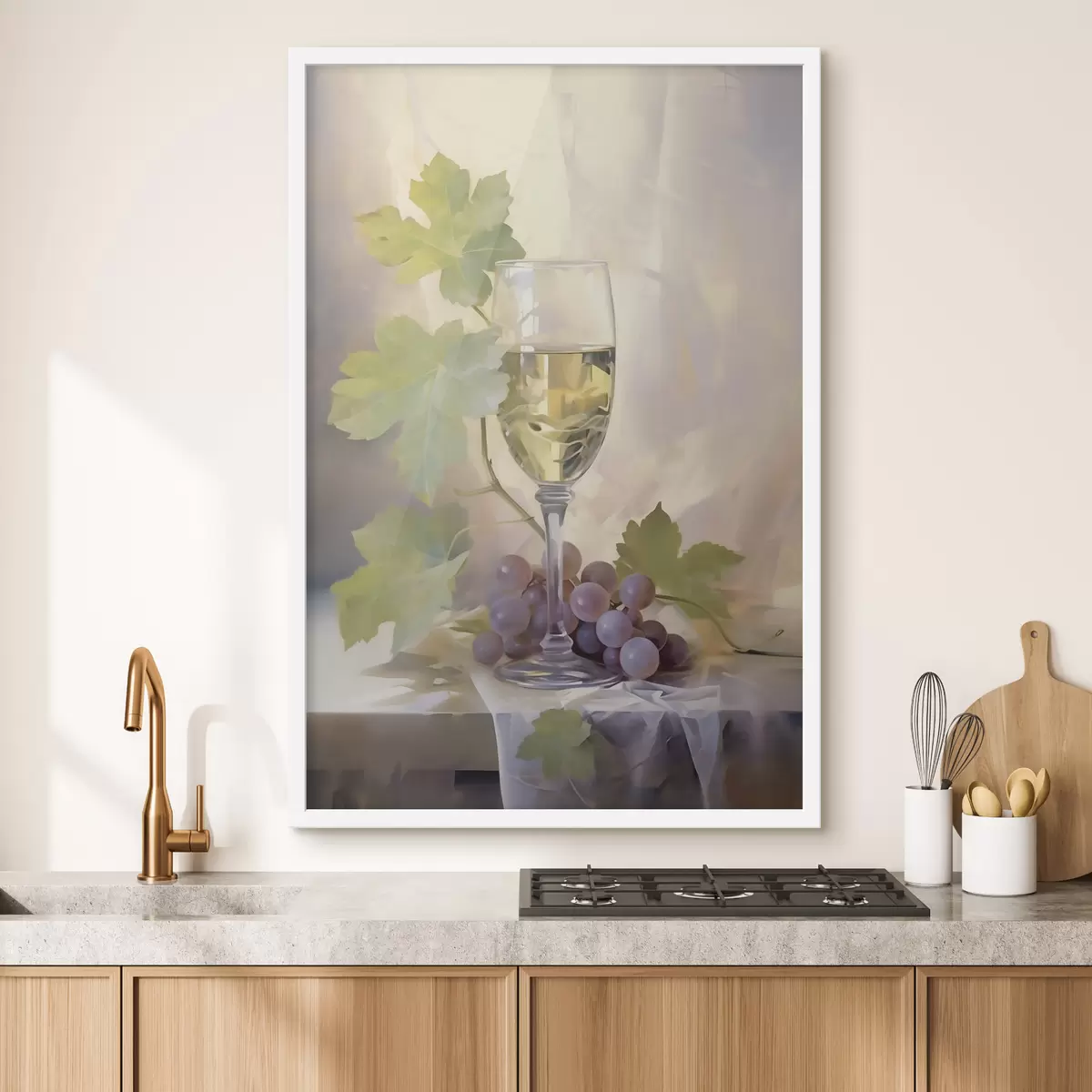 Poster Ein Glas Wein und Weintrauben, Gemälde-Reproduktion f51123
