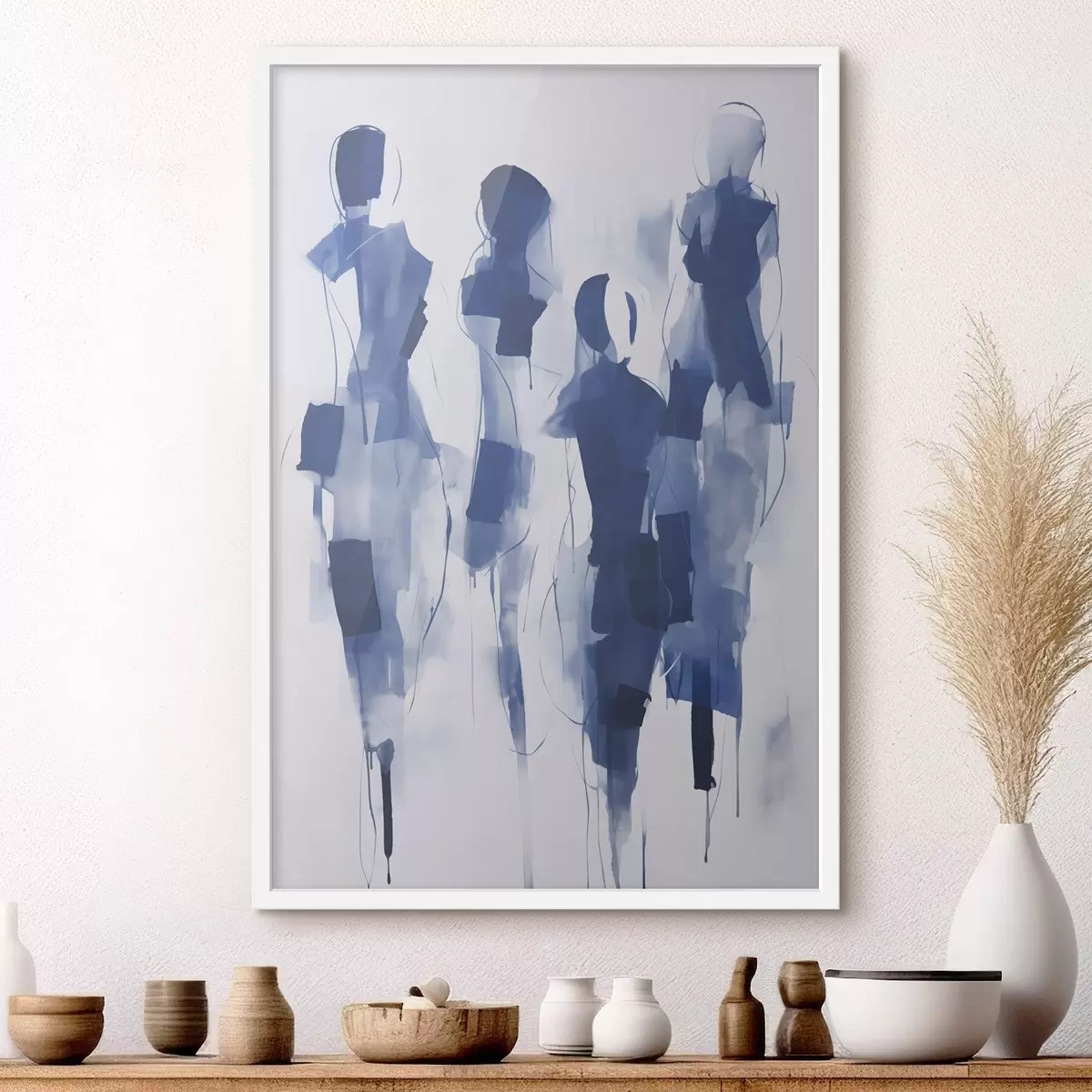 Poster Abstrakte Silhouetten, Malerei-Imitation f51131