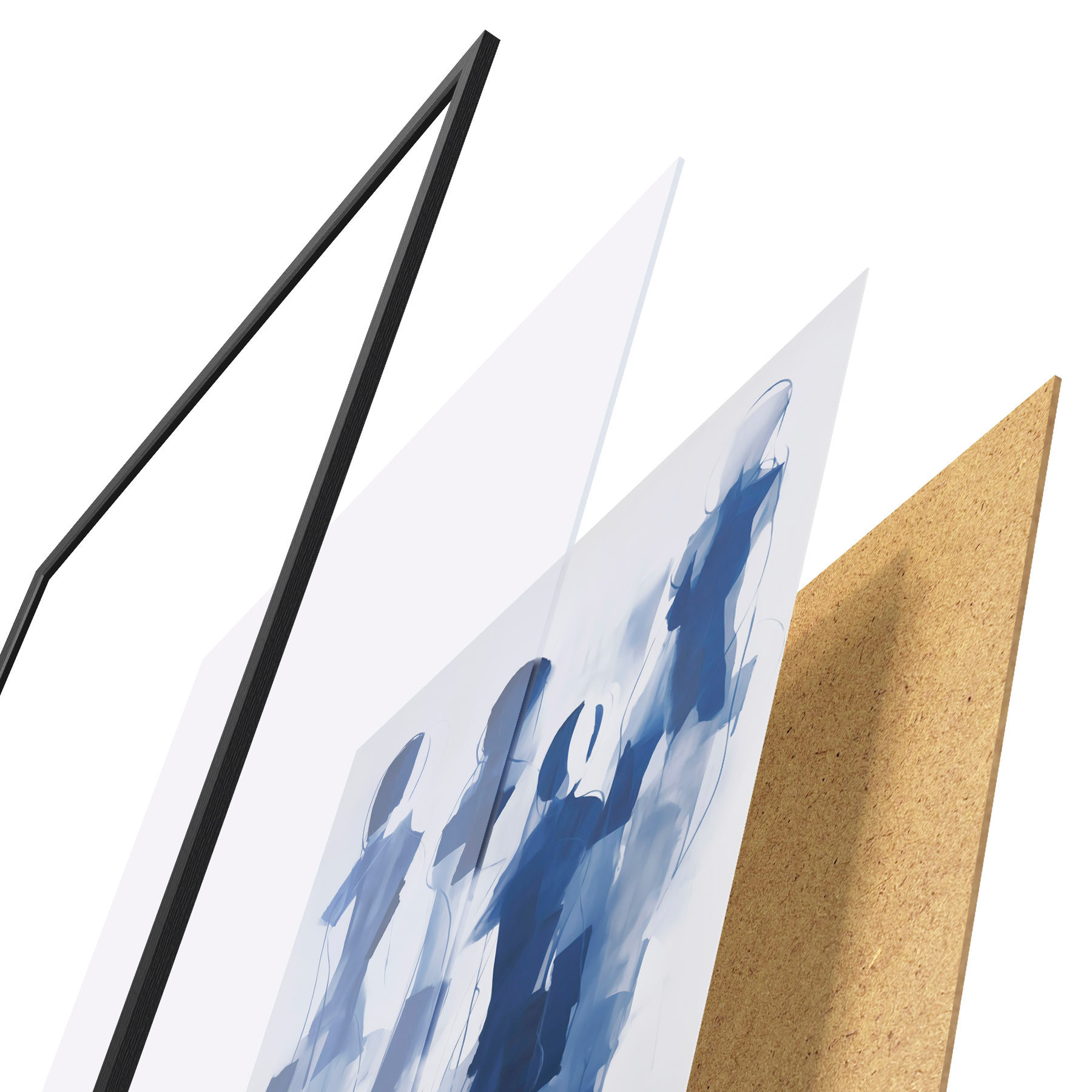Poster Abstrakte Silhouetten, Malerei-Imitation f51131