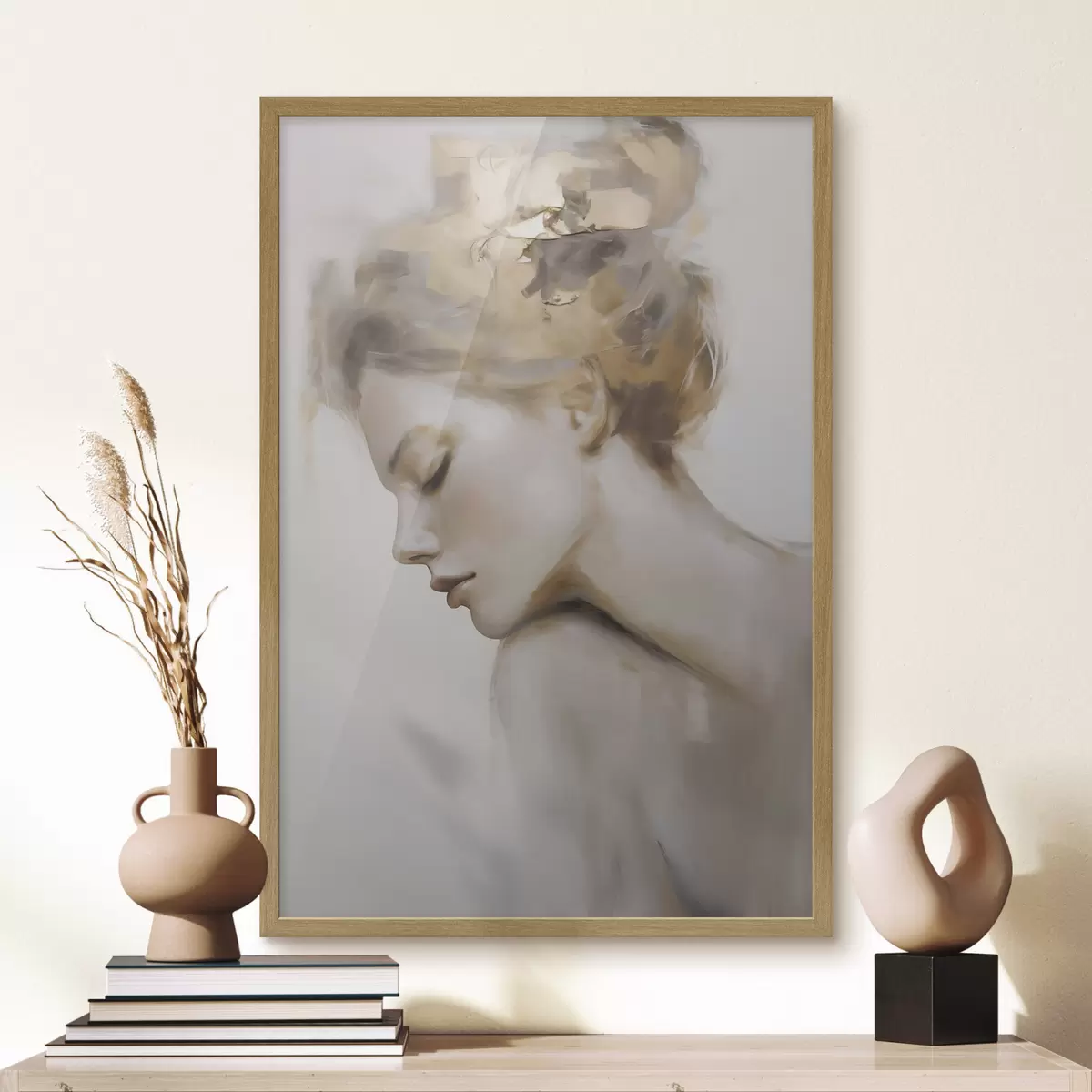 Poster Porträt eines Mädchens mit geschlossenen Augen f51133