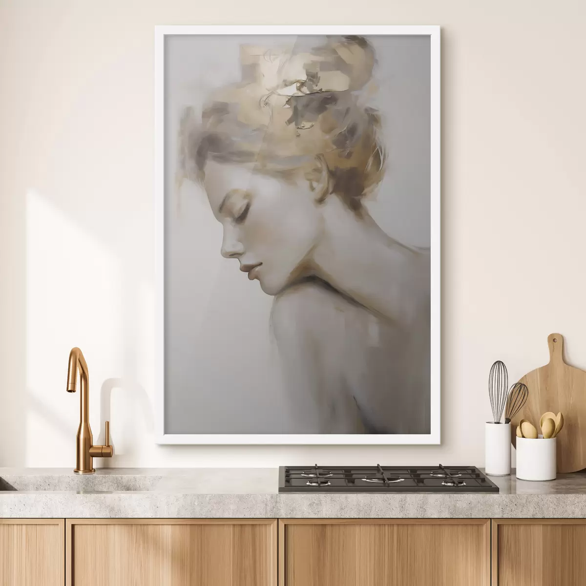 Poster Porträt eines Mädchens mit geschlossenen Augen f51133