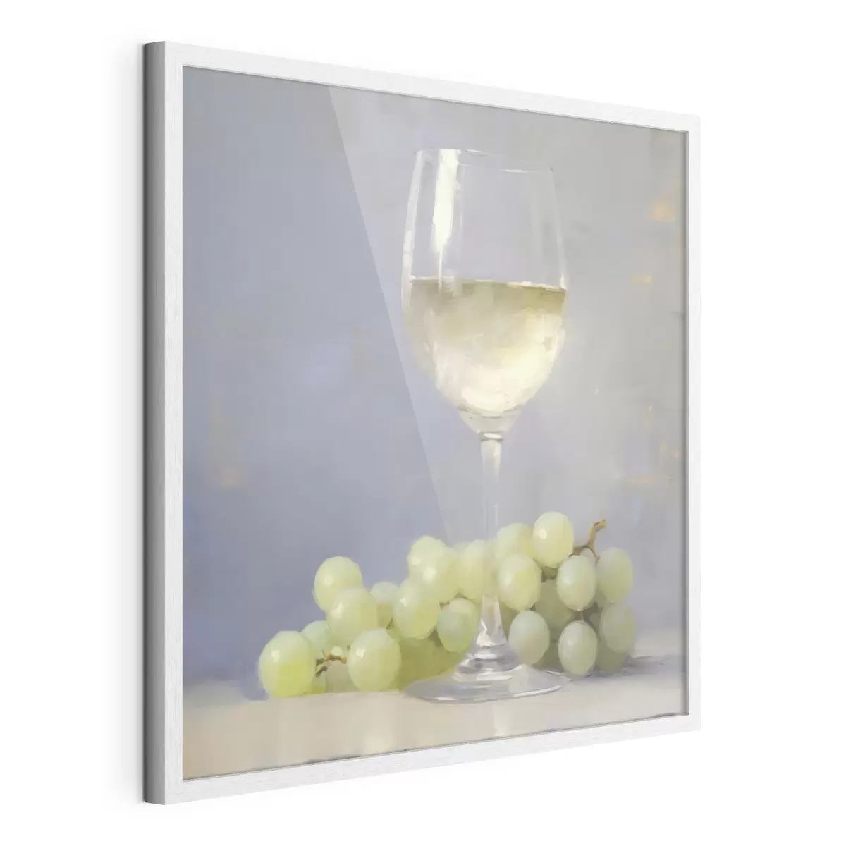 Poster Ein Glas Wein und Weintrauben, die Nachbildung eines Gemäldes f51136