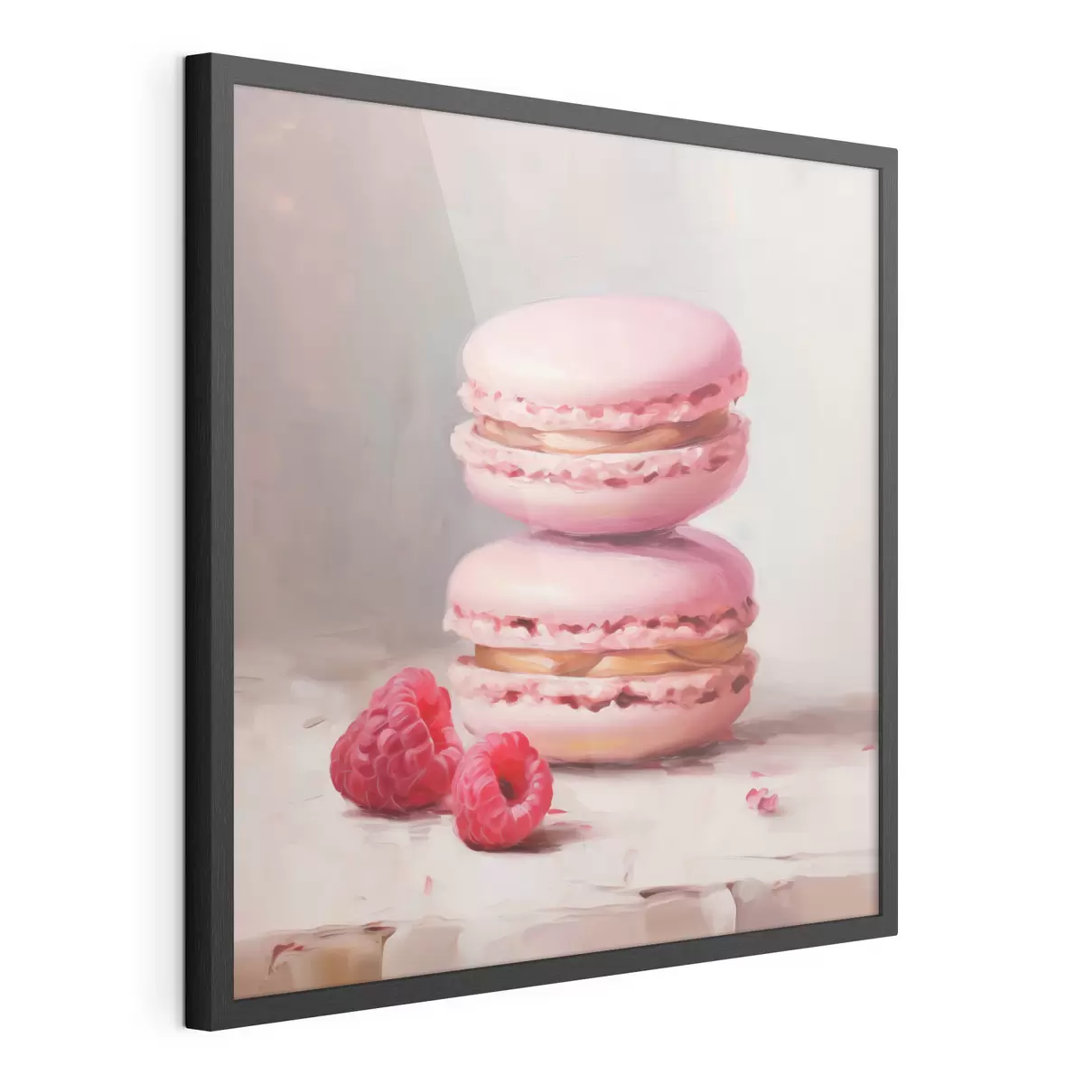 Poster Macarons und Himbeeren, Nachbildung eines Gemäldes f51144