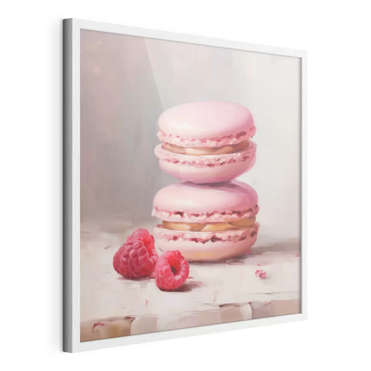 Poster Macarons und Himbeeren, Nachbildung eines Gemäldes f51144