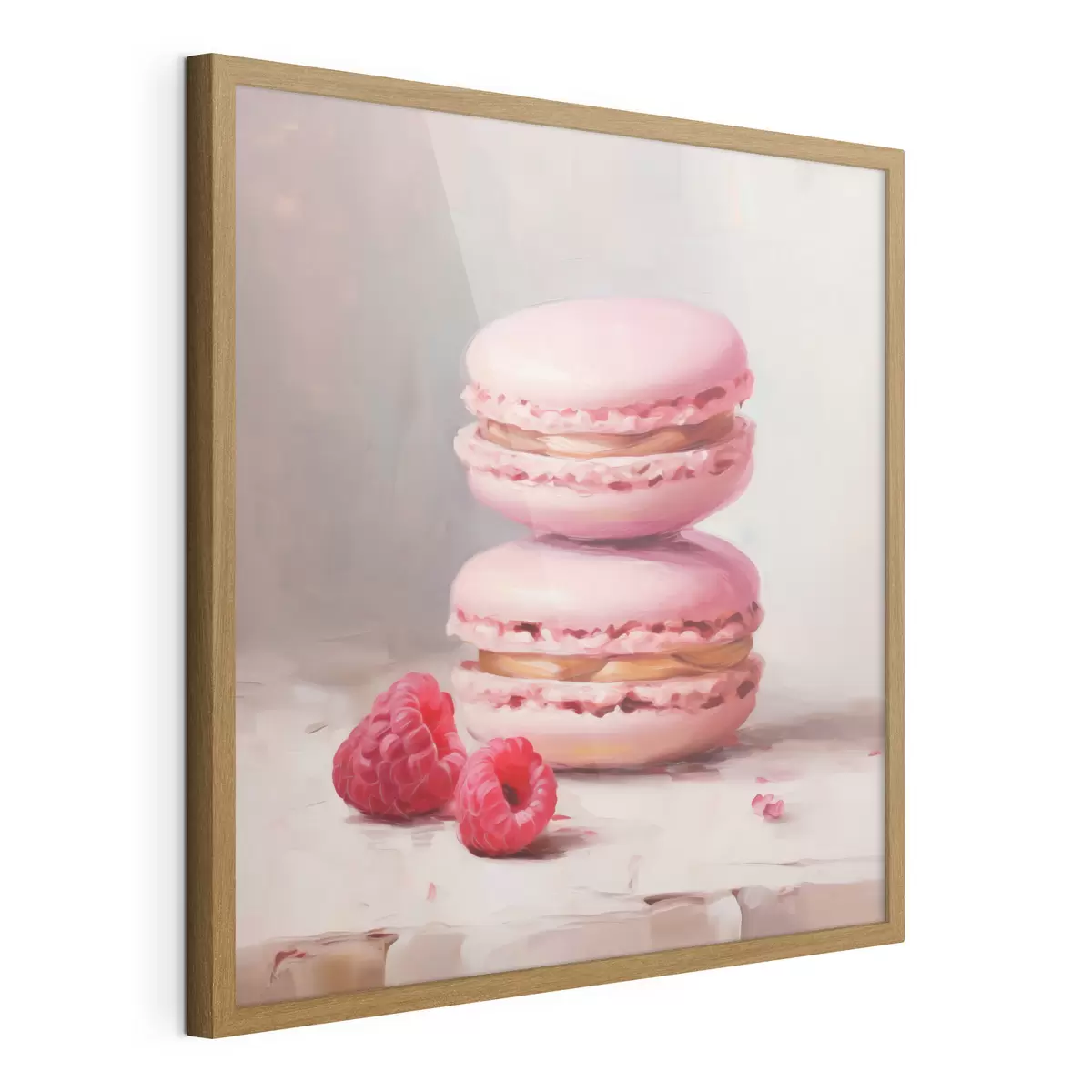 Poster Macarons und Himbeeren, Nachbildung eines Gemäldes f51144