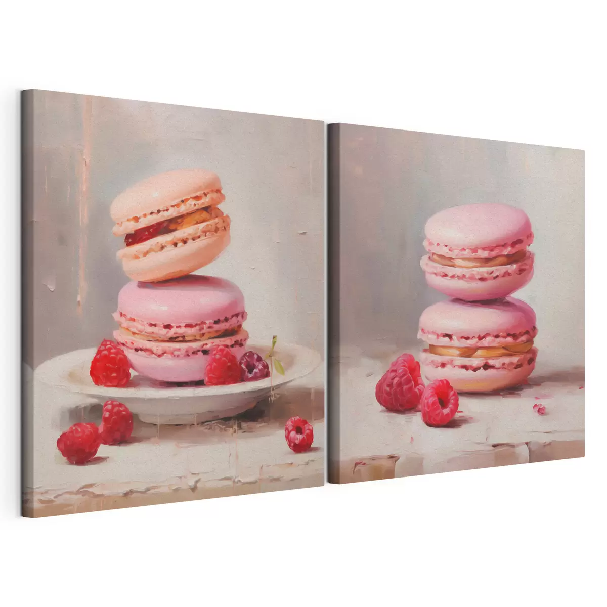 Fototapete Macarons und Himbeeren, Nachbildung eines Gemäldes m31103