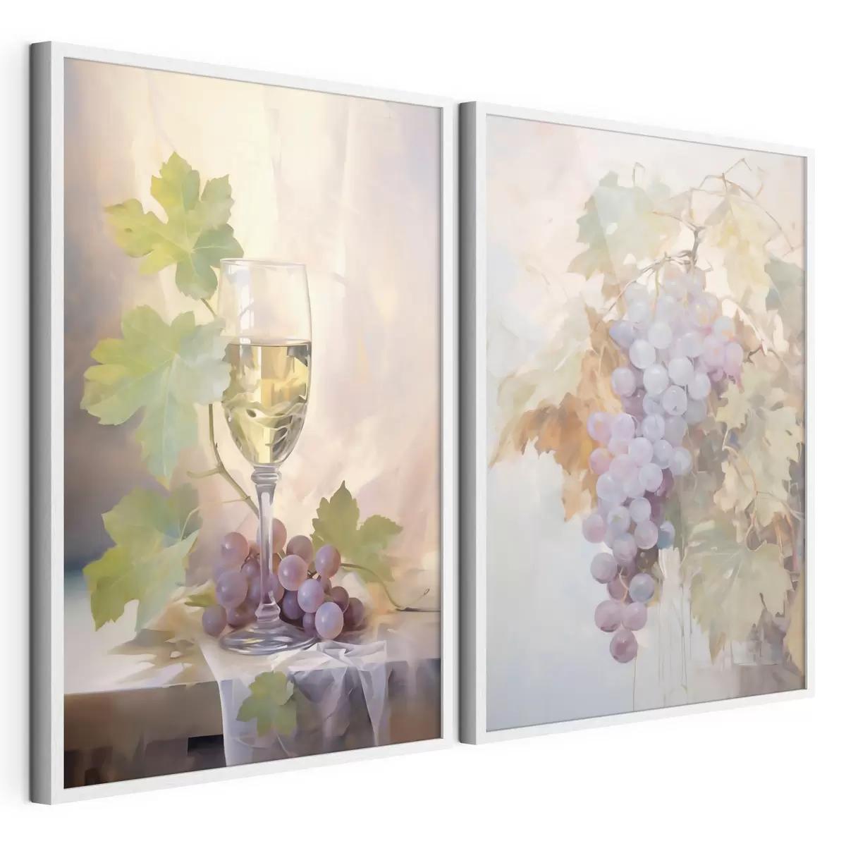Poster Ein Glas Wein und Weintrauben, Gemälde-Reproduktion d31093