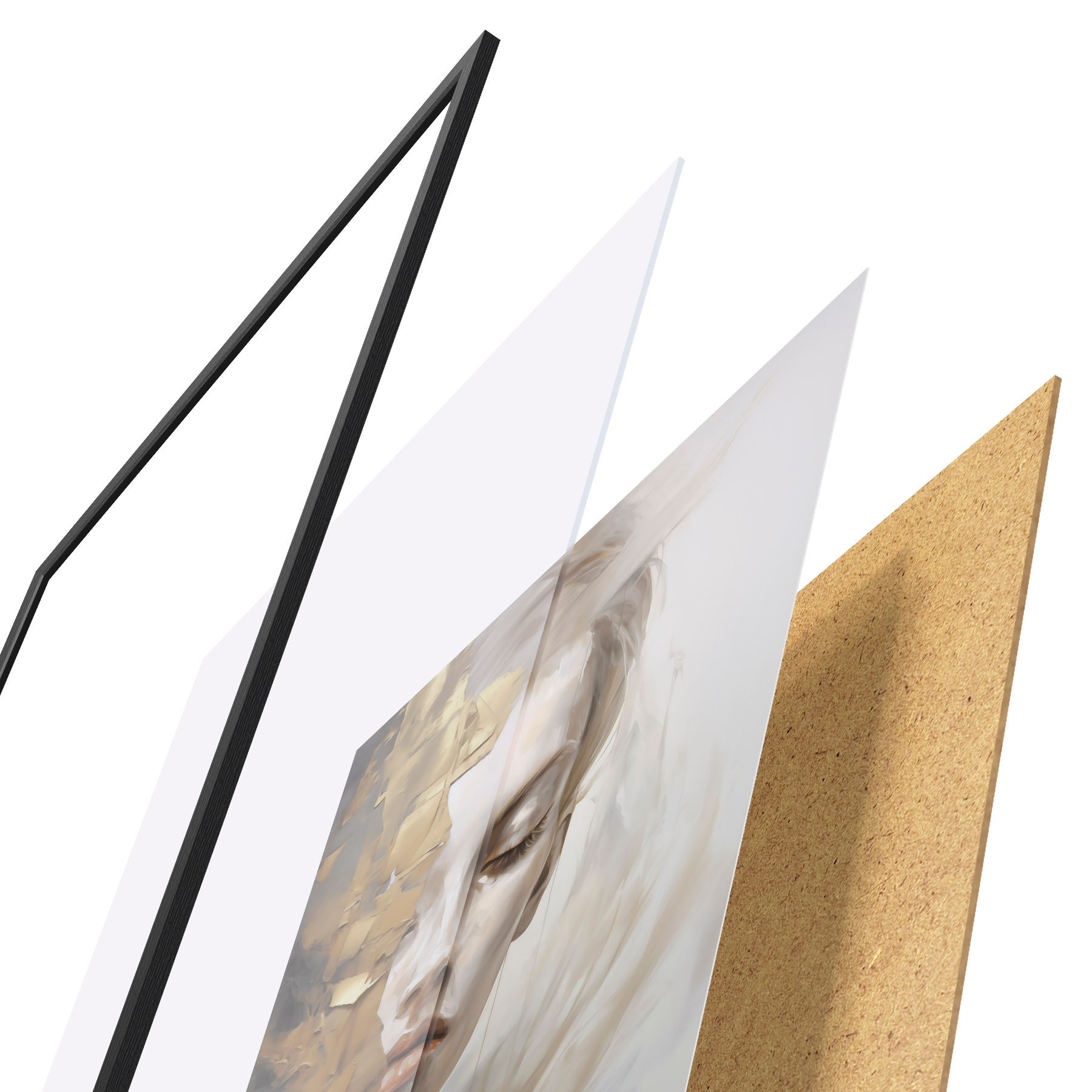 Poster Abstraktes Porträt, Nachahmung eines Gemäldes d31096