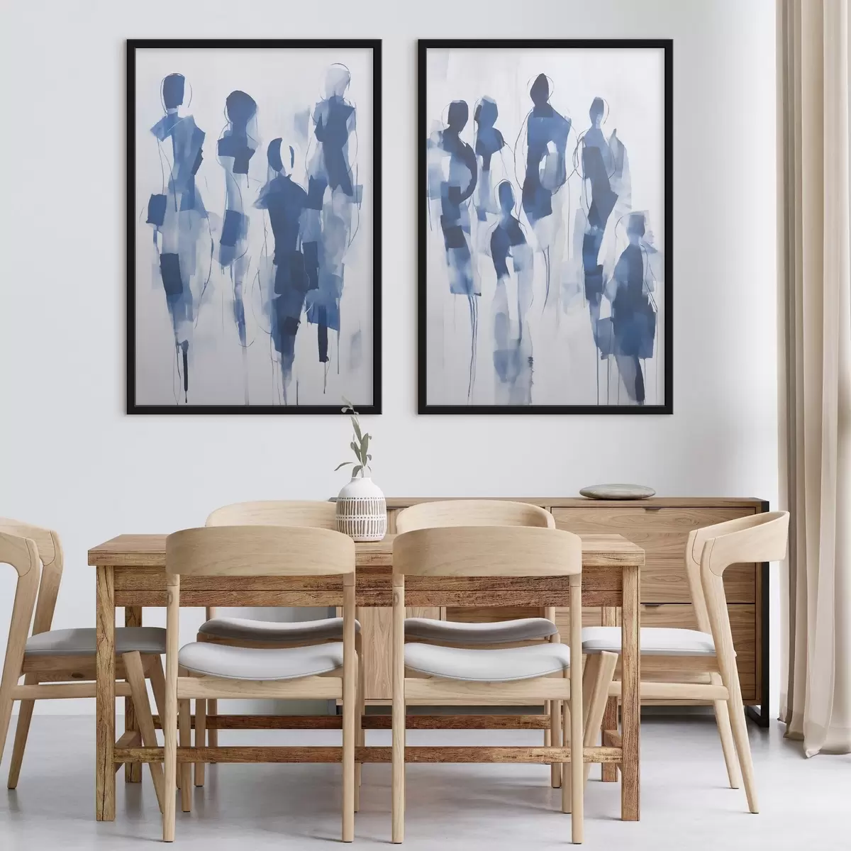 Poster Abstrakte Silhouetten, Malerei-Imitation d31097