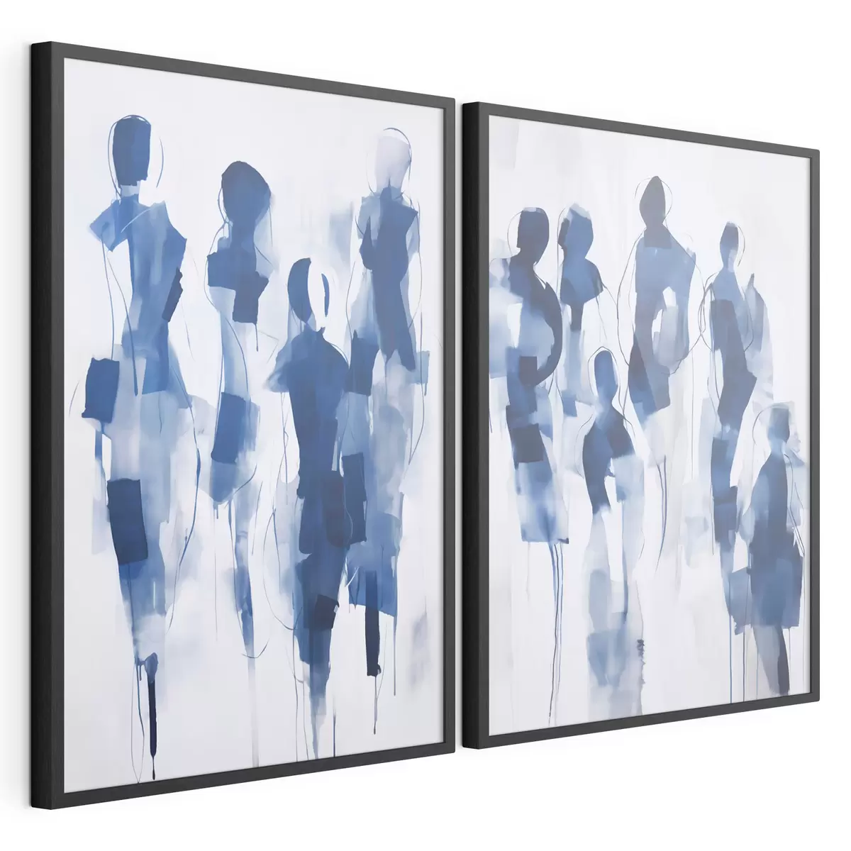 Poster Abstrakte Silhouetten, Malerei-Imitation d31097