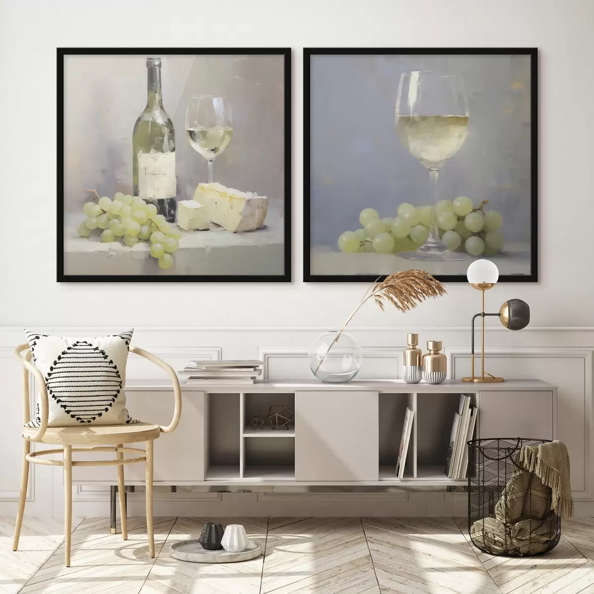 Poster Wein und Trauben, eine Nachbildung eines Gemäldes d31099