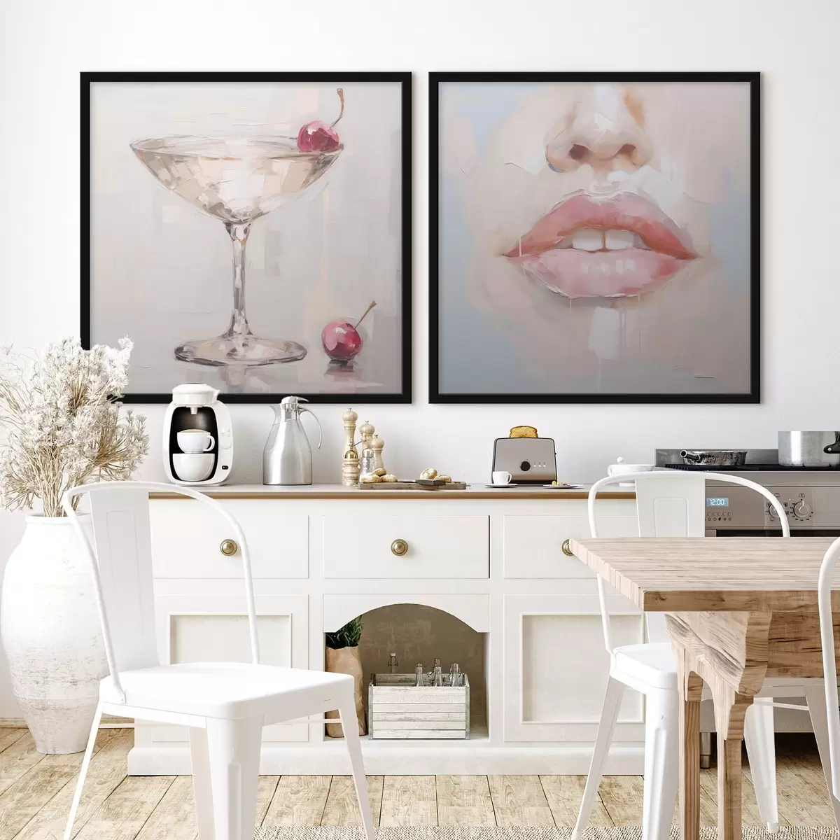 Poster Lippen und ein Cocktail, die Nachbildung eines Gemäldes d31100