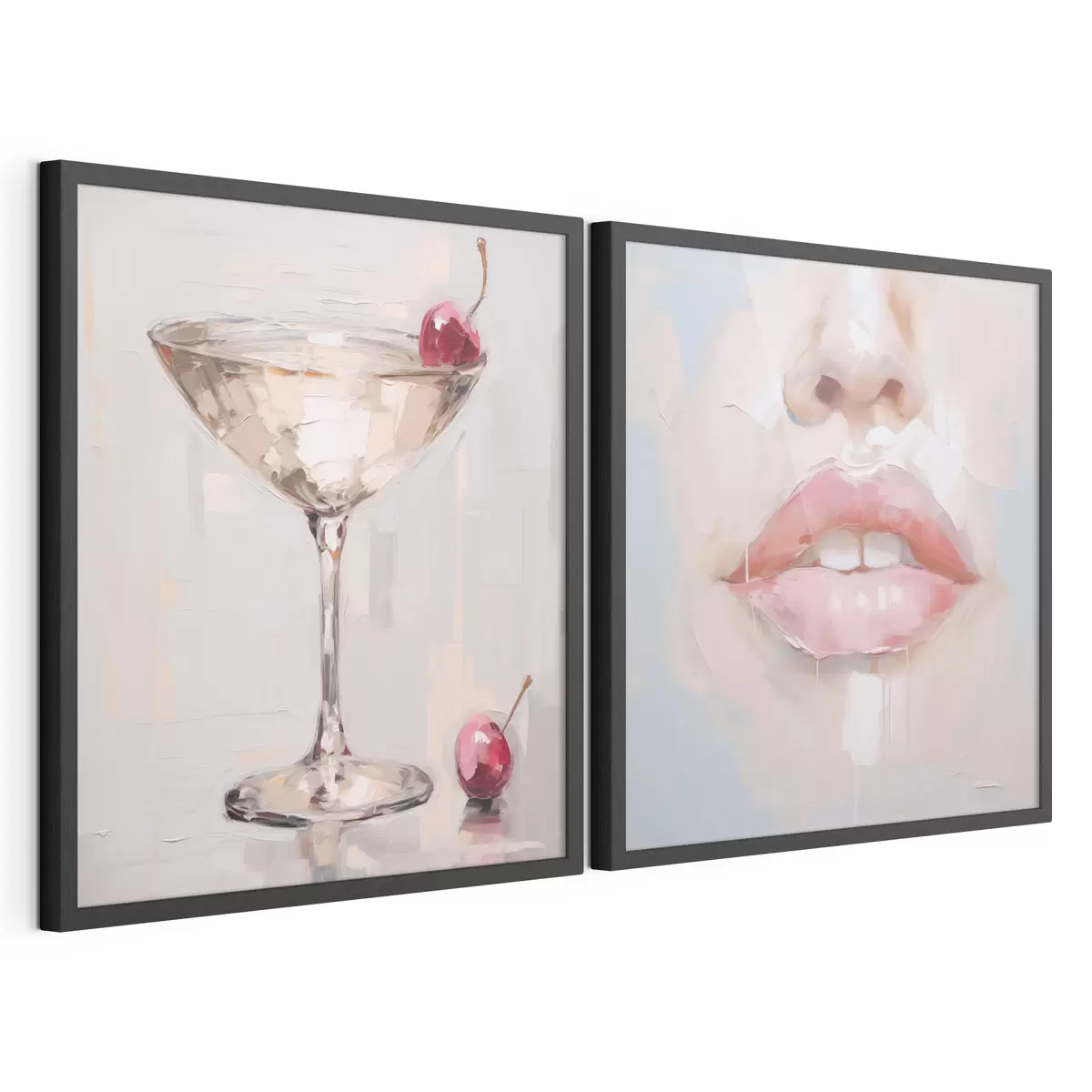 Poster Lippen und ein Cocktail, die Nachbildung eines Gemäldes d31100
