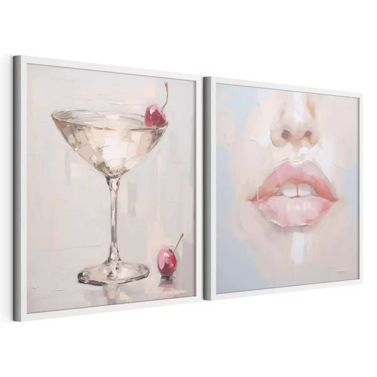 Poster Lippen und ein Cocktail, die Nachbildung eines Gemäldes d31100