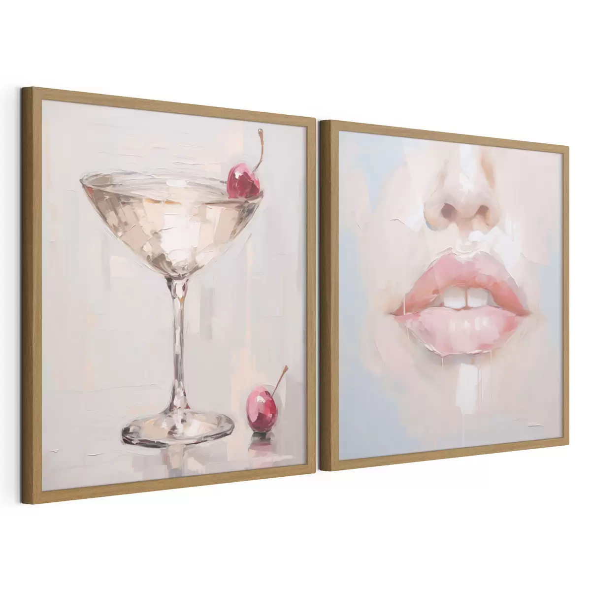 Poster Lippen und ein Cocktail, die Nachbildung eines Gemäldes d31100