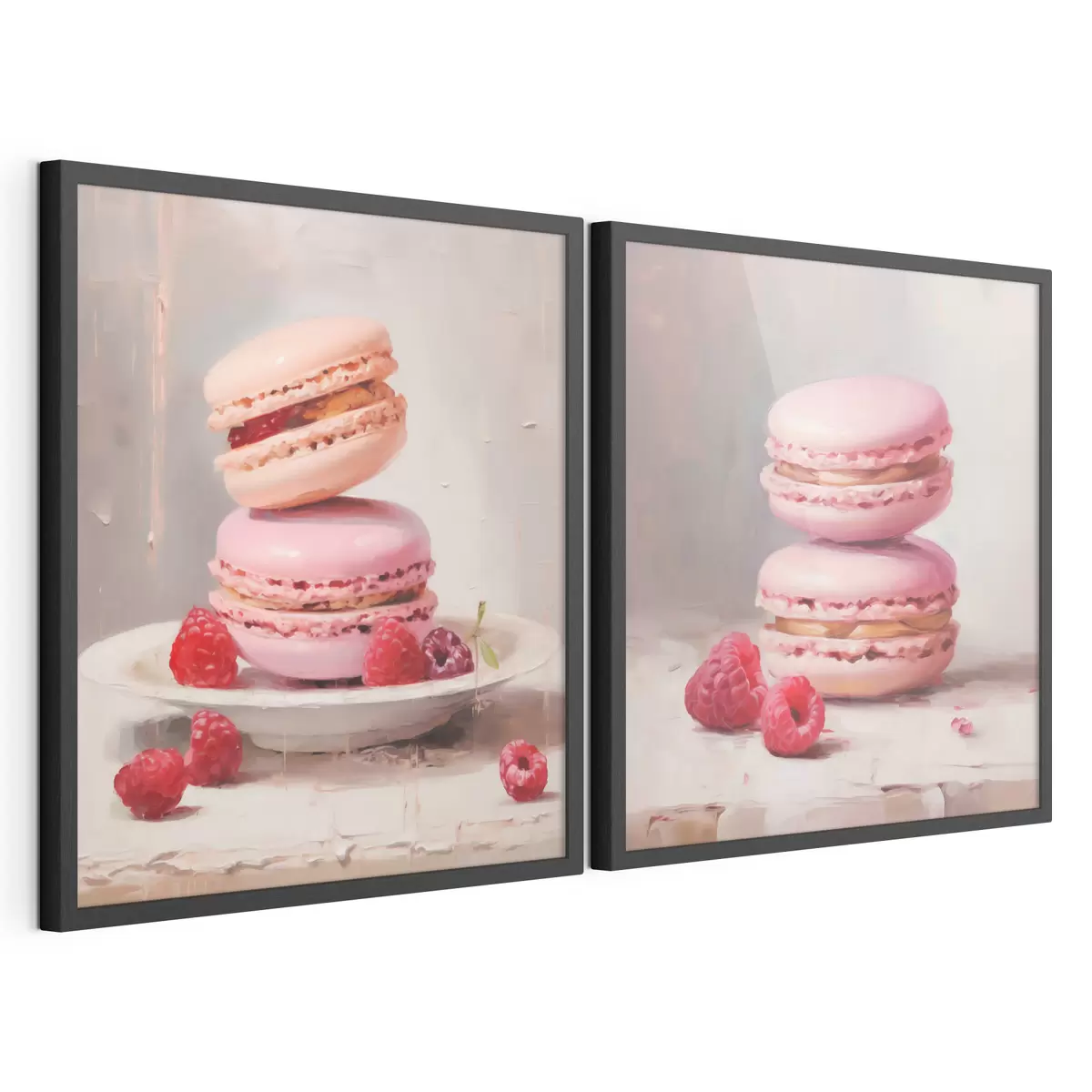 Poster Macarons und Himbeeren, Nachbildung eines Gemäldes d31103