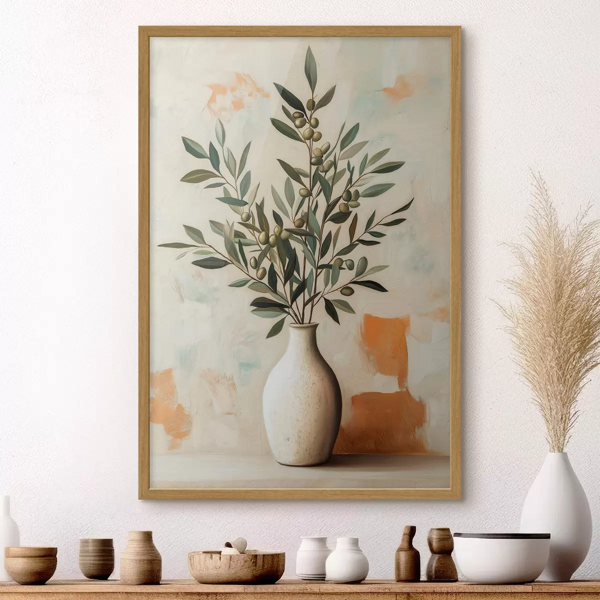 Poster Olivenzweige in einer Vase f51047