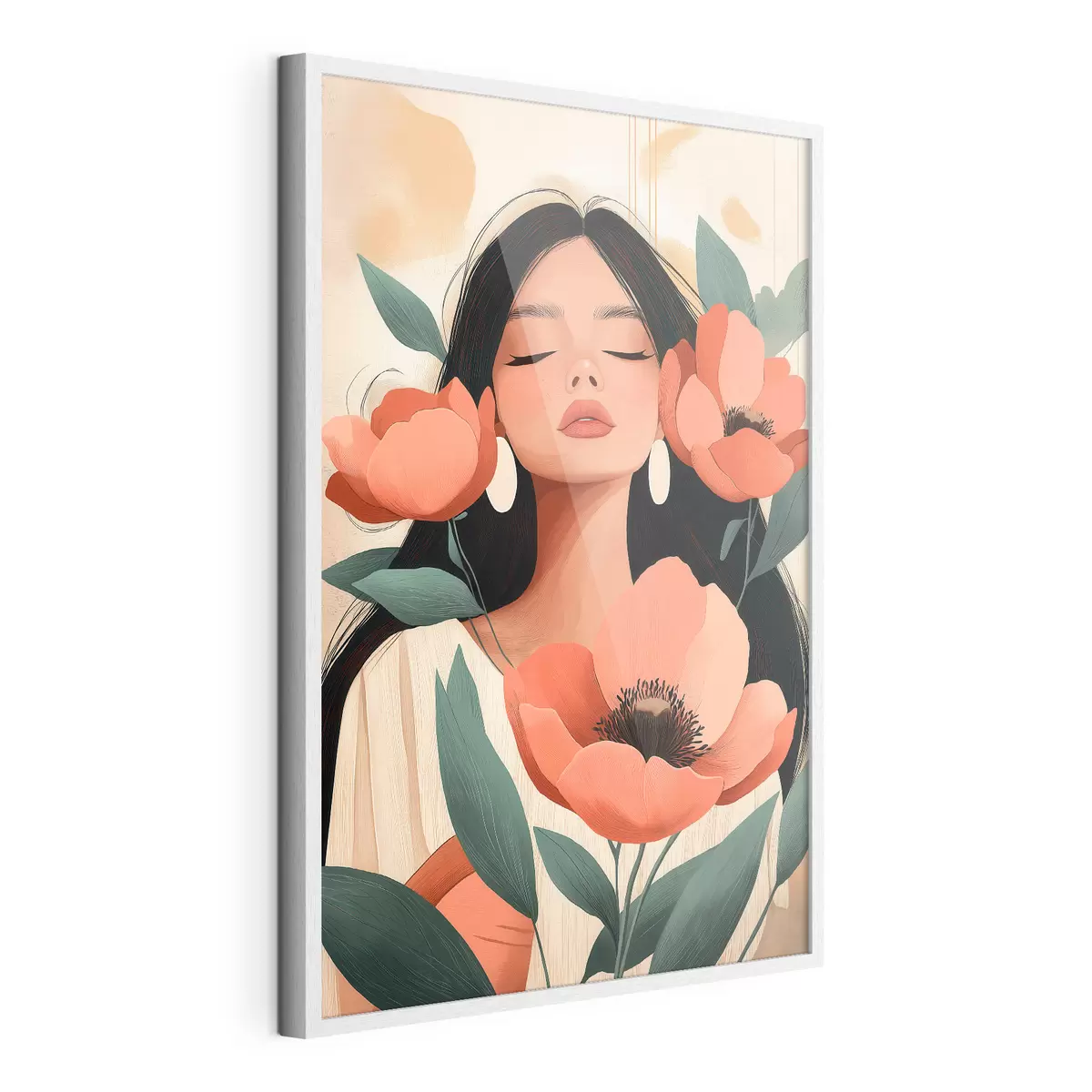 Poster Ein Mädchen mit Mohnblumen f51050