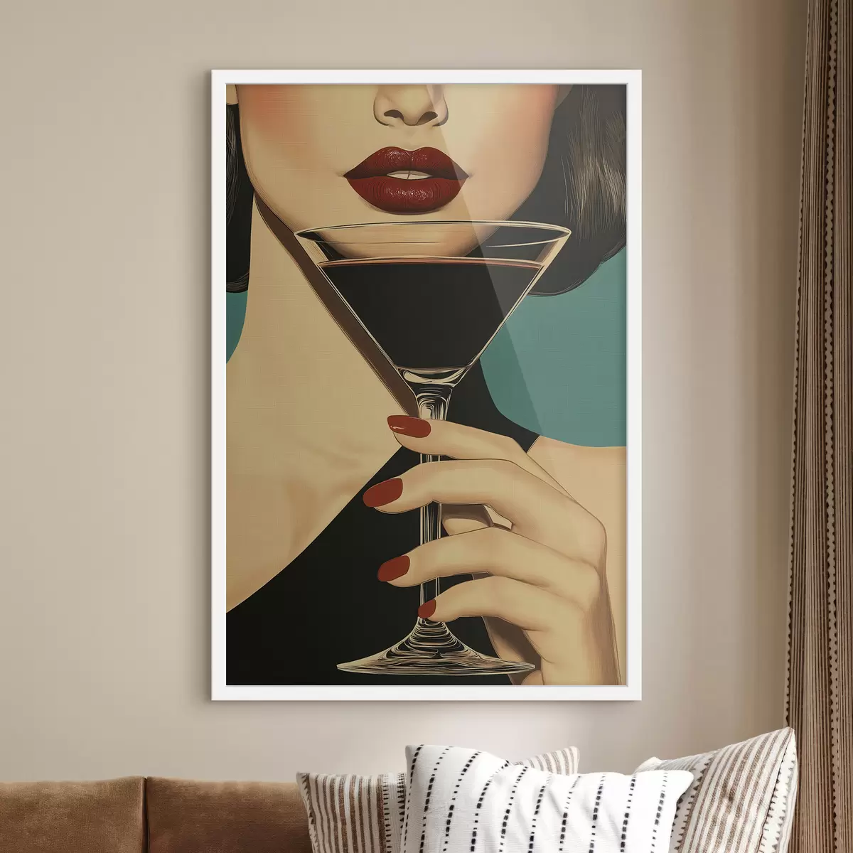 Poster Ein Mädchen mit einem Glas f51052
