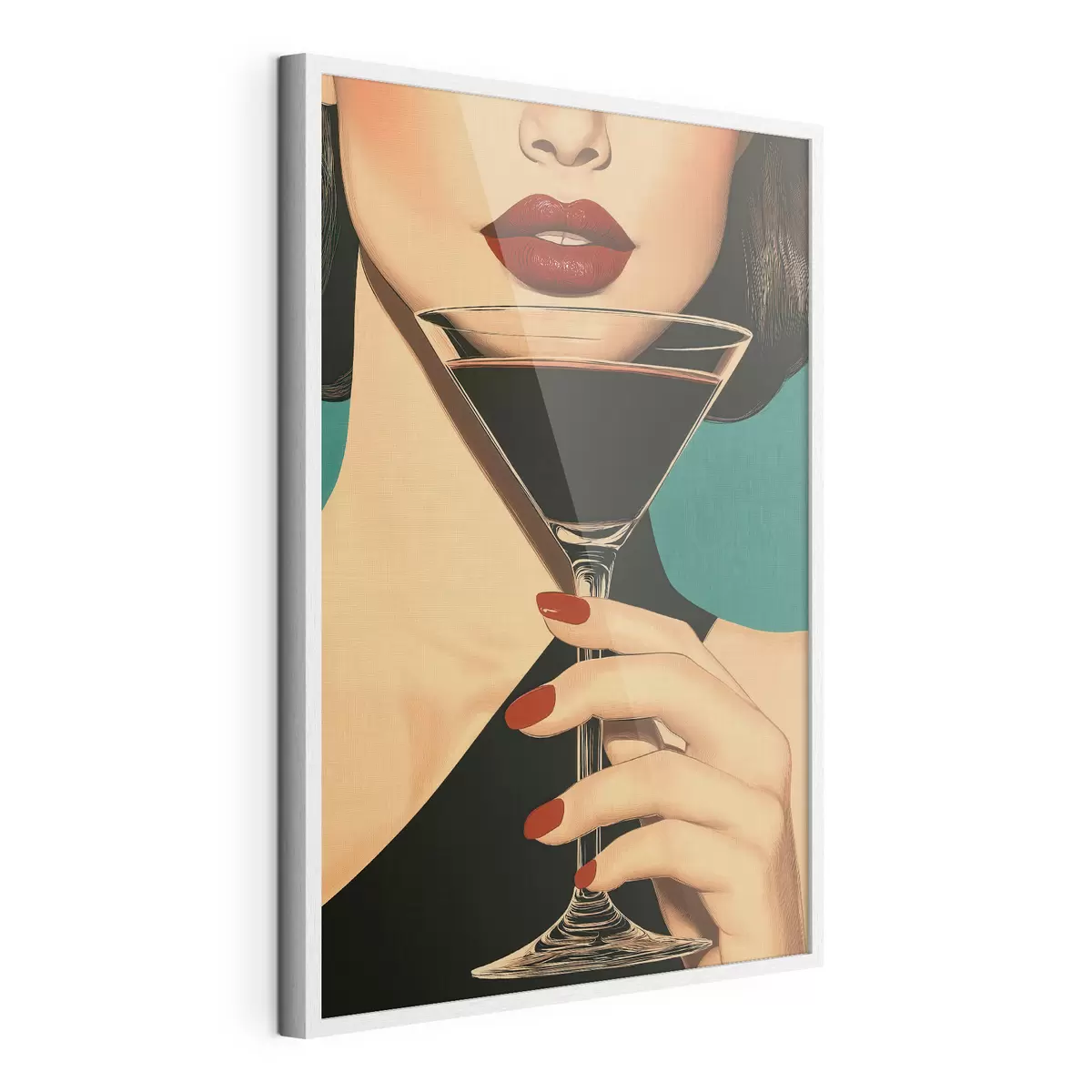 Poster Ein Mädchen mit einem Glas f51052