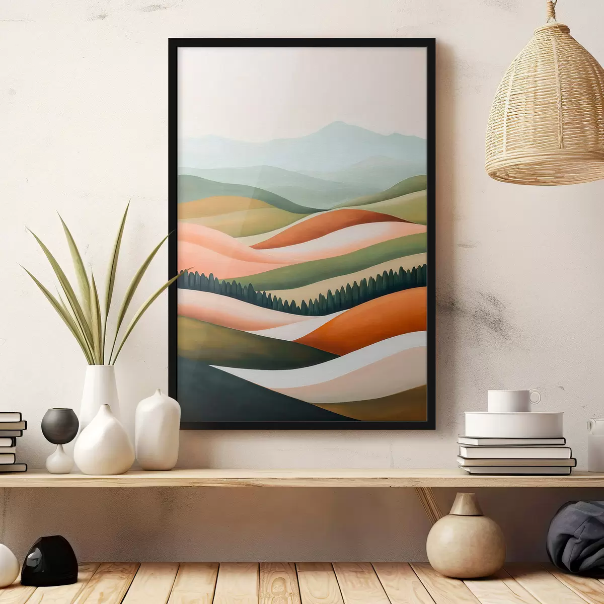Poster Farbenfrohe Hügel f51056