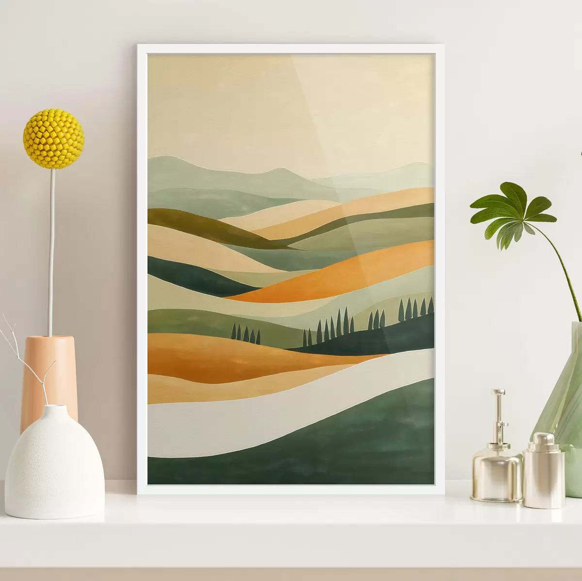 Poster Farbenfrohe Hügel f51057