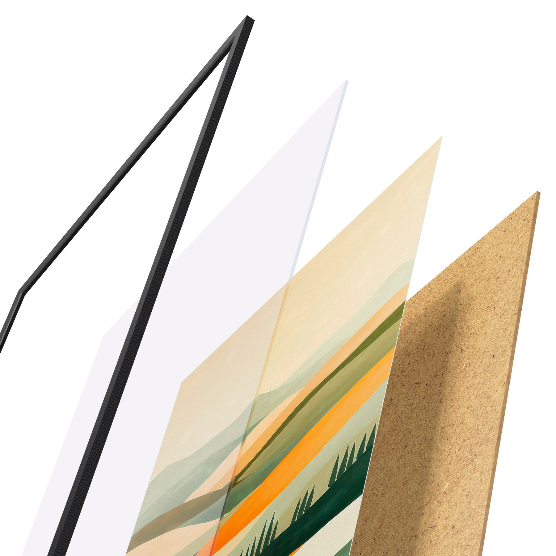 Poster Farbenfrohe Hügel f51057