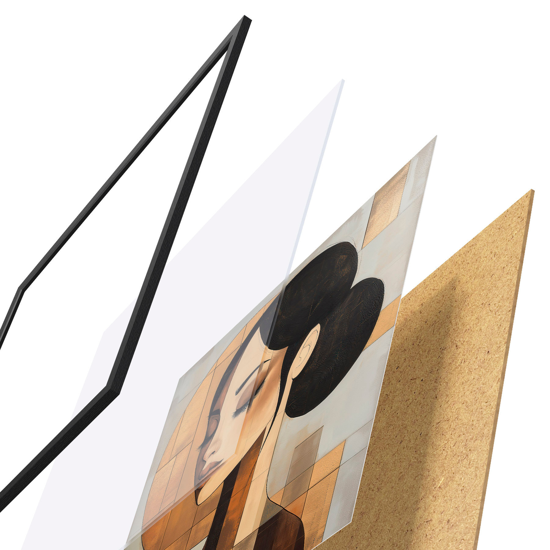 Poster Abstraktes Gesicht eines Mädchens f51069