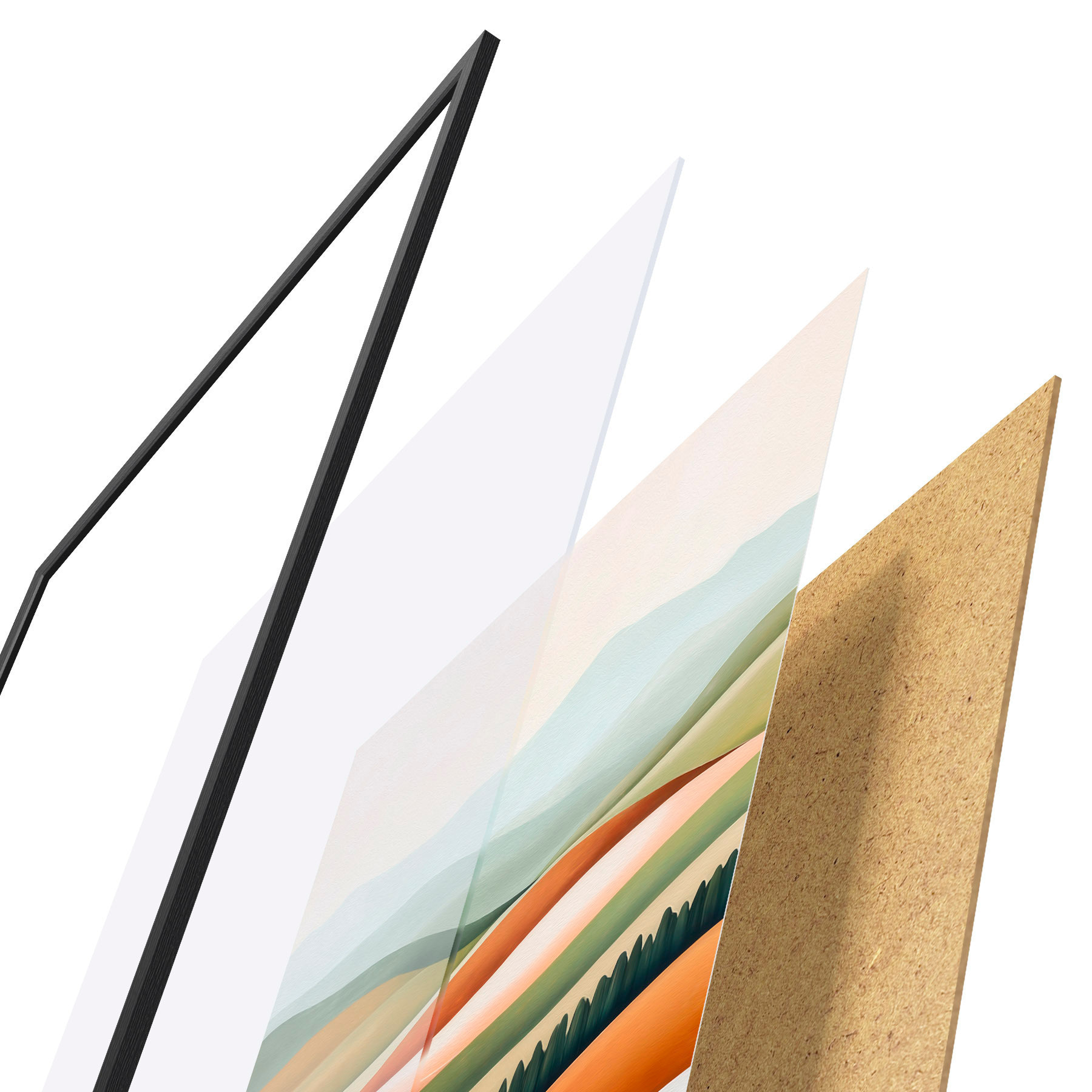 Poster Abstrakte, farbenfrohe Berge d31081