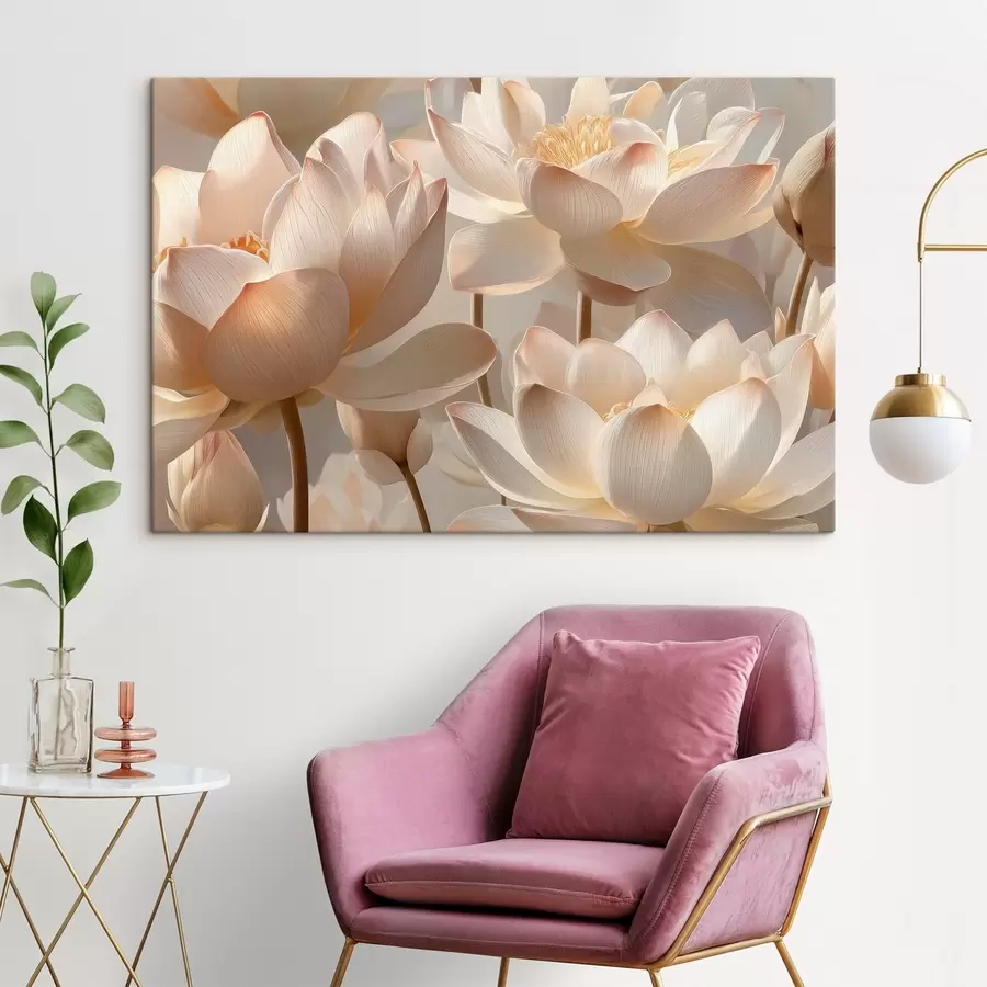 Fototapete Zarte Seerosen und Lotusblumen s51092