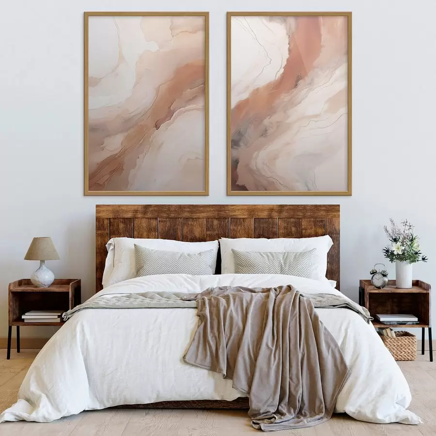Fototapete Flüssige Kunstschichten in Beige und Terrakotta d31089