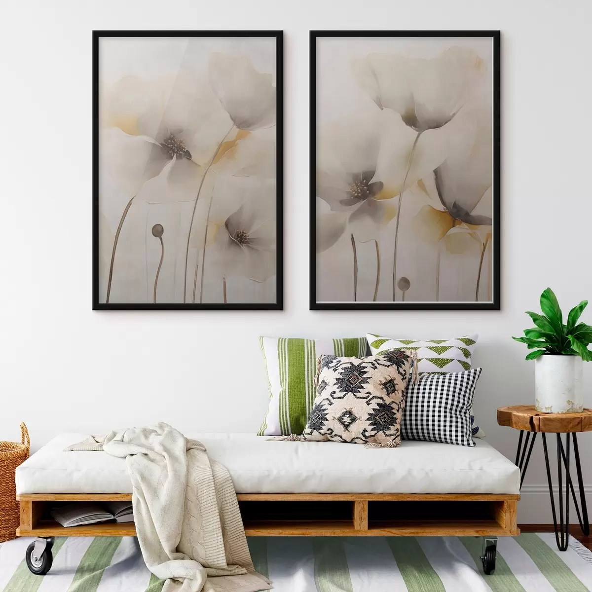 Poster Luftige Mohnblumen in Pastelltönen d31090