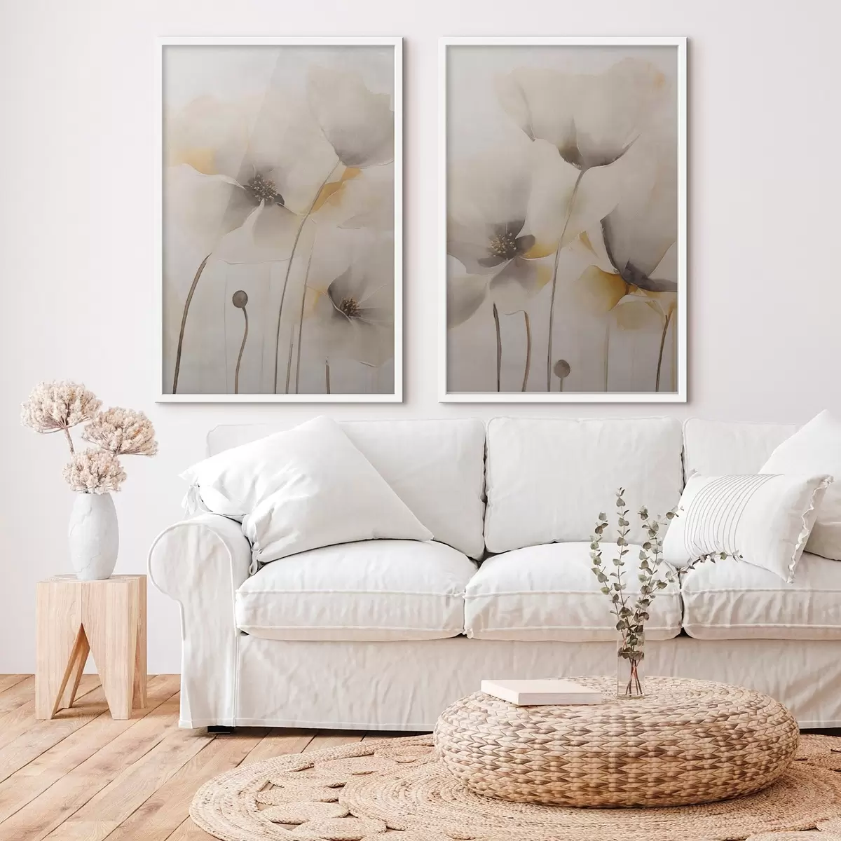 Poster Luftige Mohnblumen in Pastelltönen d31090