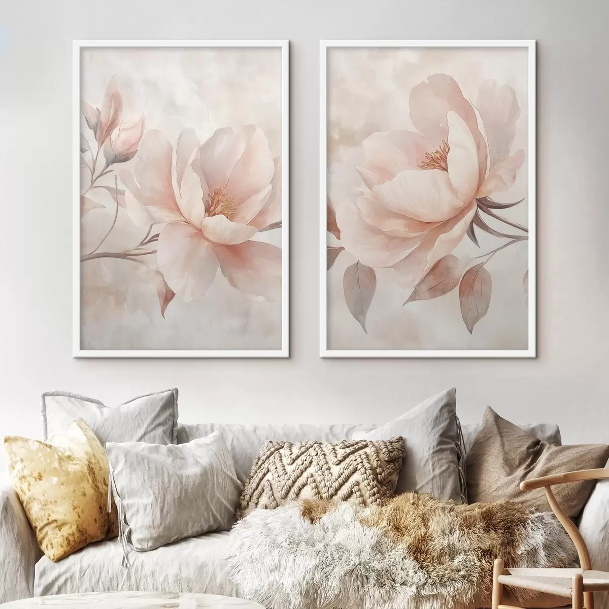 Poster Pfeifblumen in Aquarellpulver d31091