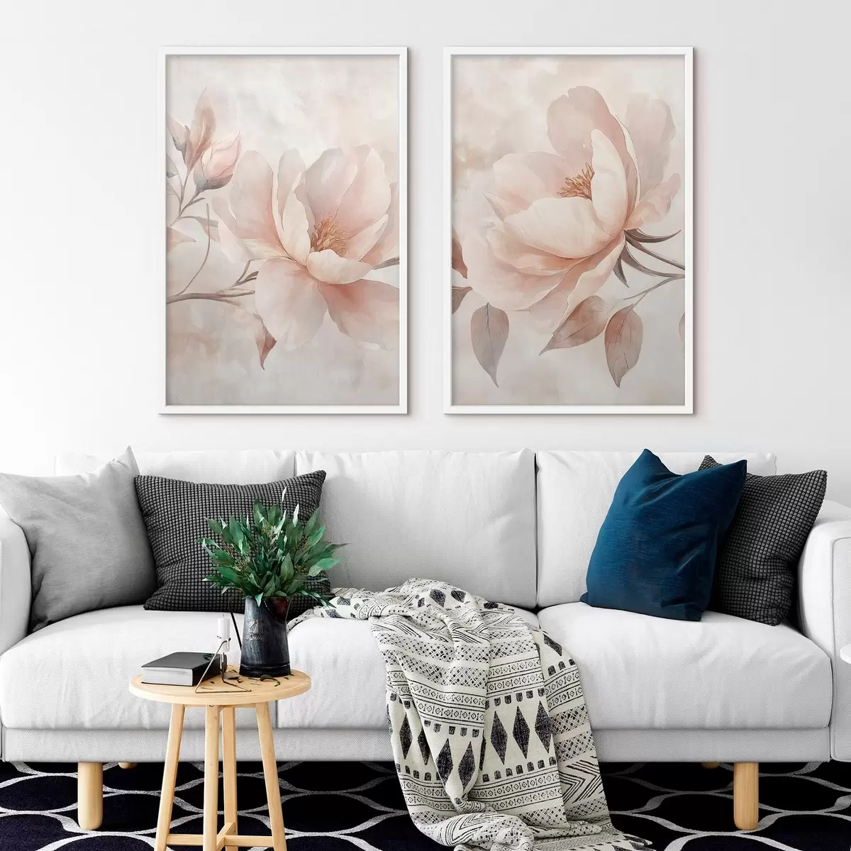 Poster Pfeifblumen in Aquarellpulver d31091