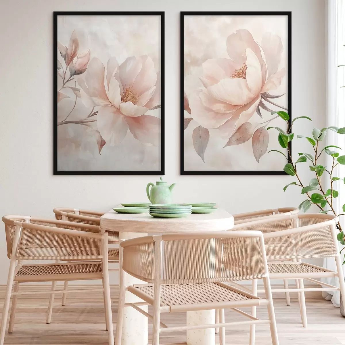 Poster Pfeifblumen in Aquarellpulver d31091