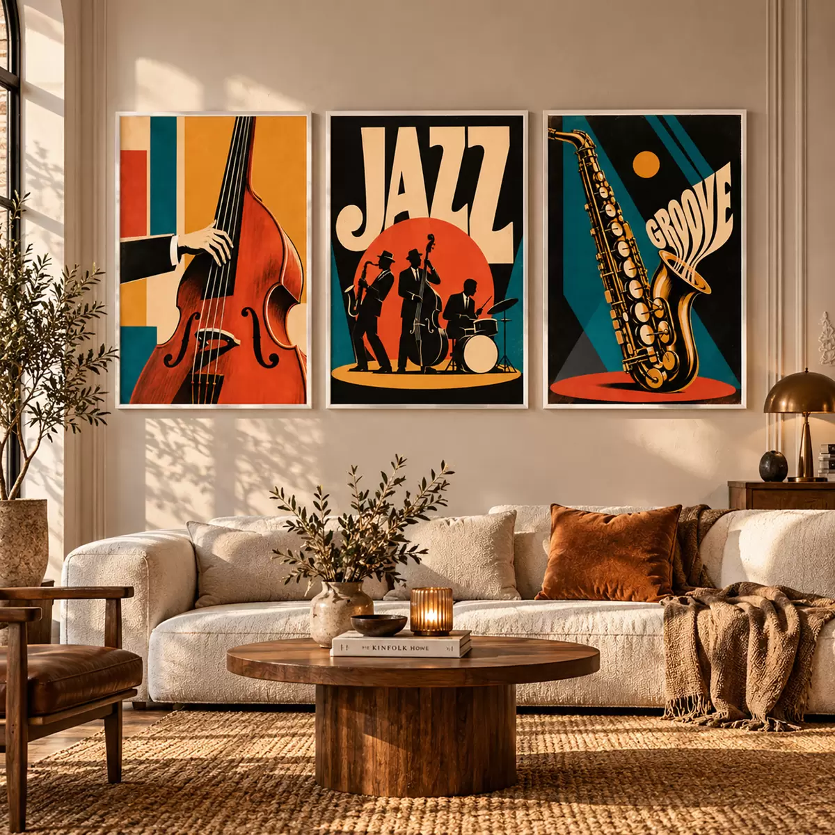 Poster Vintage-Musikmotive in leuchtenden Farben d31115