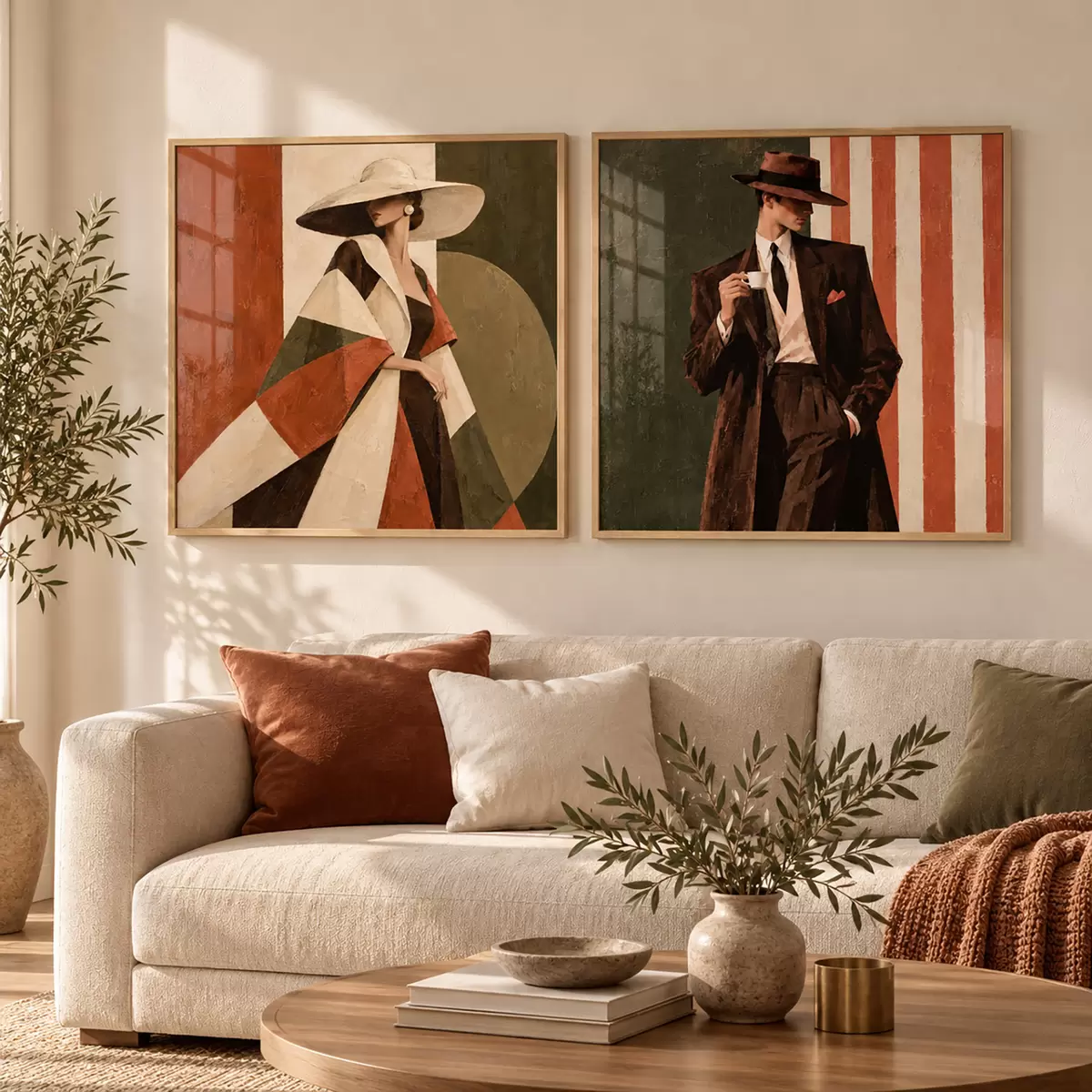 Poster Stilvolle Figuren in moderner Kleidung d31116