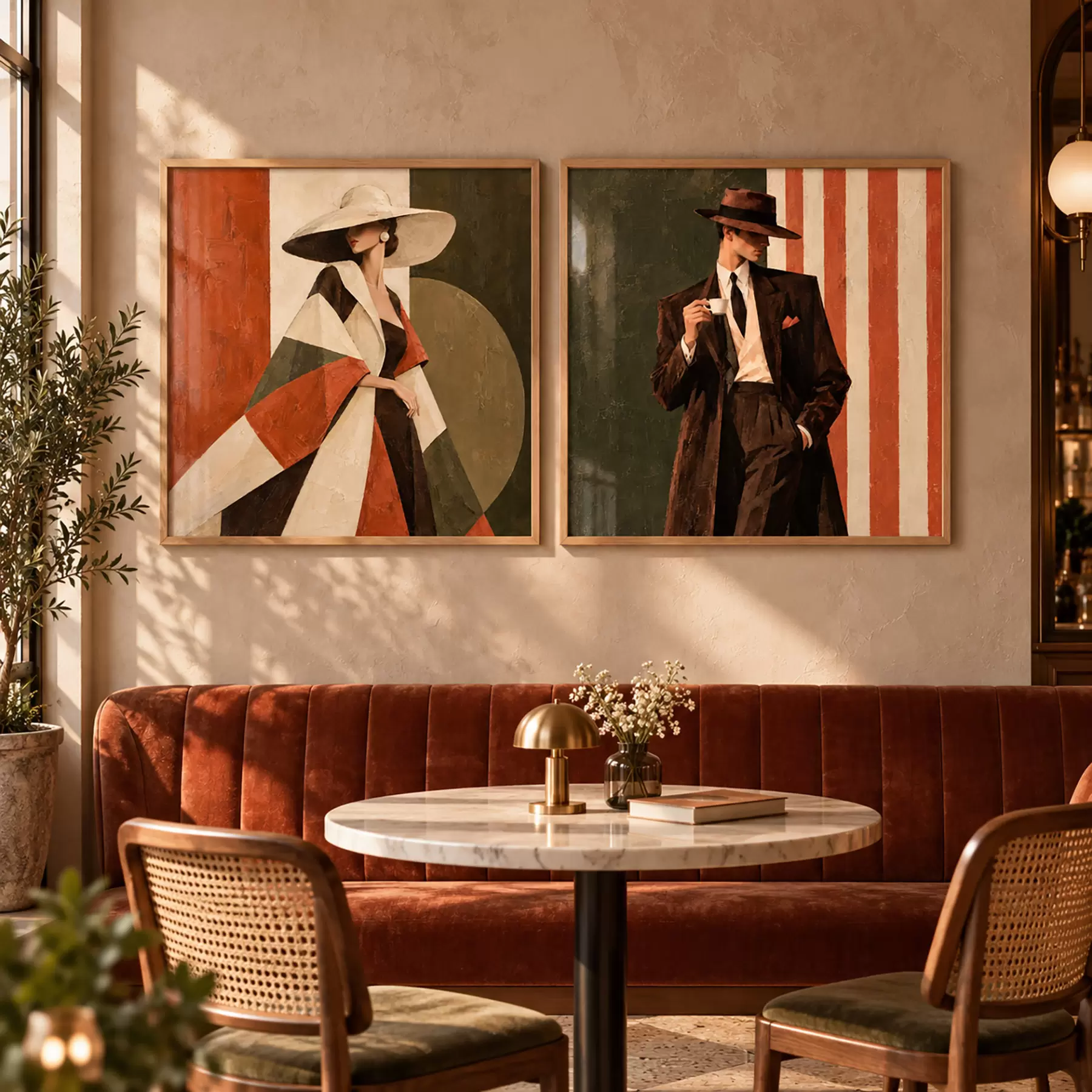Fototapete Stilvolle Figuren in moderner Kleidung d31116