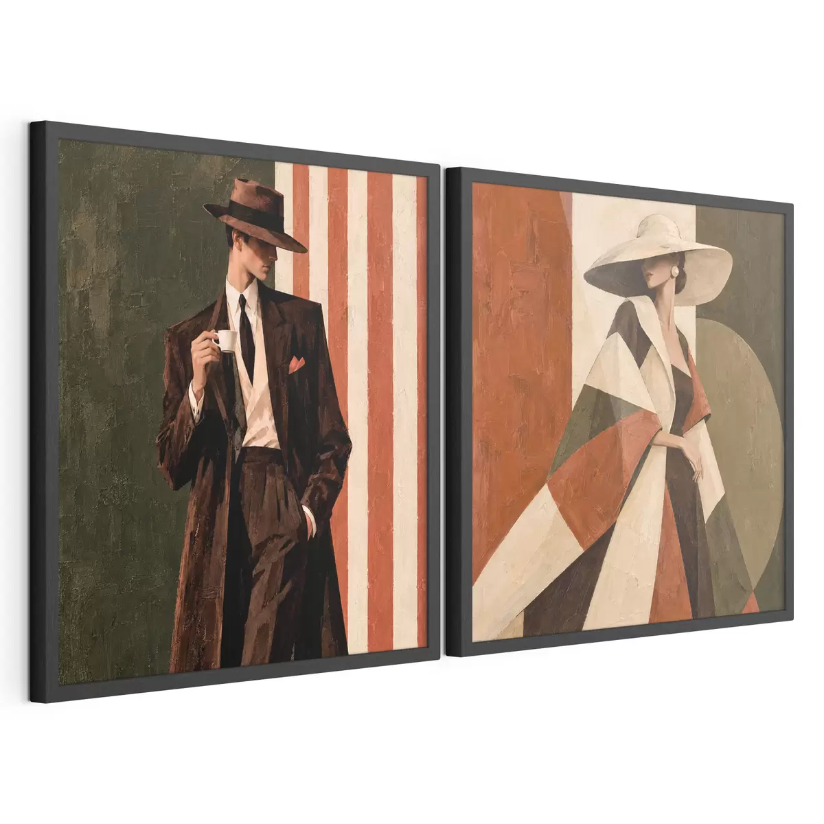 Poster Stilvolle Figuren in moderner Kleidung d31116